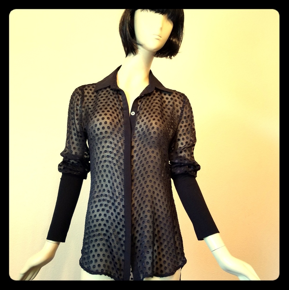 Fashion sheer black top